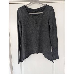 Lululemon Tea Lounge Pullover Sweatshirt women's gray asymmetrical shark bite‎